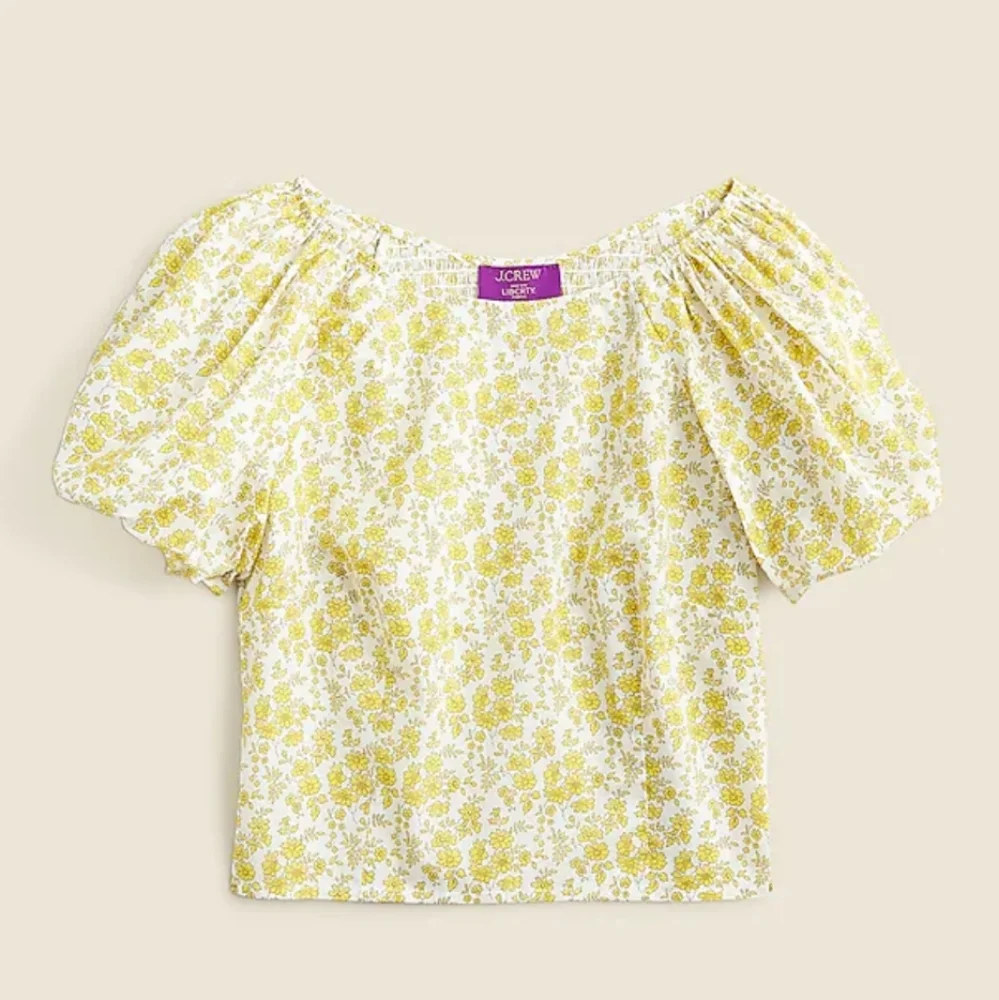 J.Crew Fitted Puff-Sleeve Top In Liberty Chapel Fabric